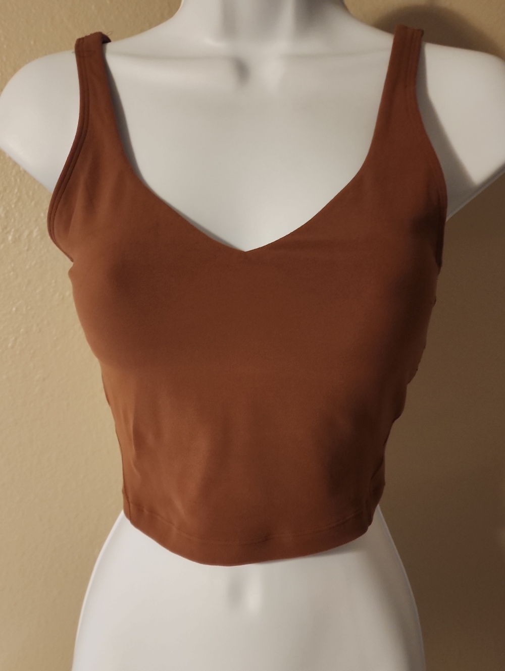 lululemon athletica Rust Brown V-Neck Cropped Tank